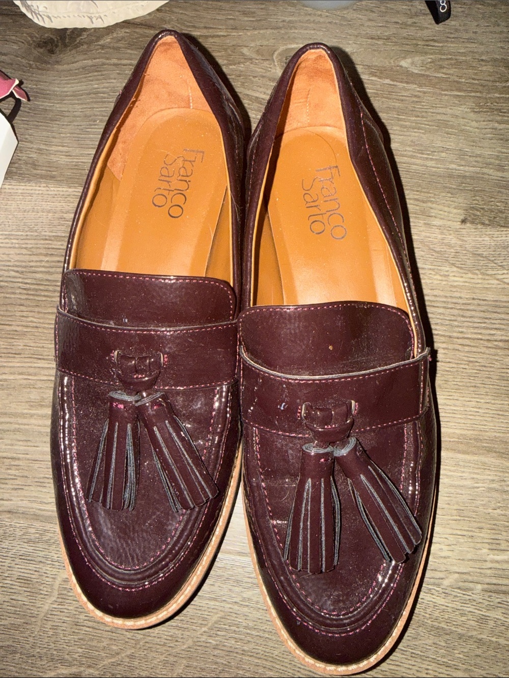 Franco Sarto Men’s Dark Burgundy Leather Tassel Loafers